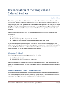 Reconciliation of the Tropical and Sidereal Zodiacs