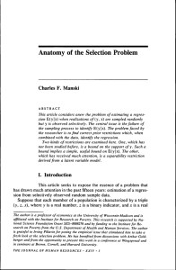 Anatomy of the Selection Problem