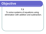 Solve Systems with Elimination