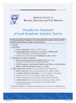 Checklist for Treatment of Local Anesthetic Systemic Toxicity