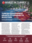 TURKISH GOVERNMENT GRANTS CITIZENSHIP TO INVESTORS