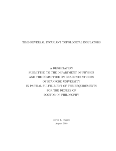 TIME-REVERSAL INVARIANT TOPOLOGICAL INSULATORS A