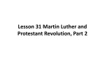 Lesson 31 Martin Luther and Protestant Revolution, Part 2