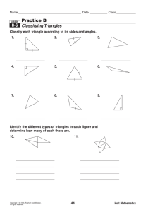 Practice B Classifying Triangles 8-6