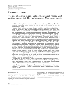 The role of calcium in peri- and postmenopausal women: 2006