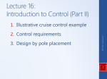 Control goals and specifications, PID control