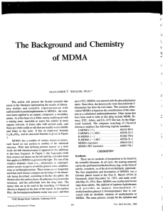 The Background and Chemistry ofMDMA