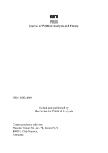 Journal of Political Analysis and Theory ISSN: 1582