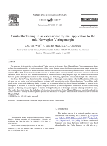 Crustal thickening in an extensional regime: application to the mid