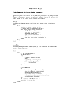 Java Server Pages Code Example: Using scripting elements
