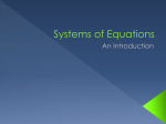 Systems of Equations