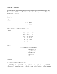 Euclid`s Algorithm