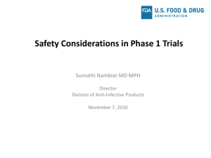 Safety Considerations in Phase 1 Trials - M