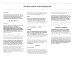 The Role of Music in the Marriage Rite