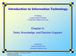 Chapter 11: Data, Knowledge, and Decision Support