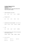 Pre-Algebra Practice Test