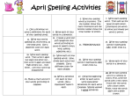 April Spelling Activities