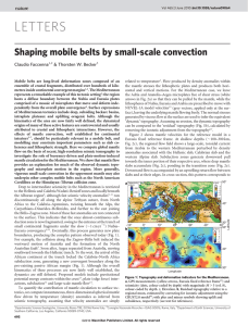 Shaping mobile belts by small-scale convection