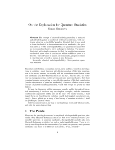 On the Explanation for Quantum Statistics