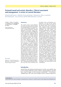 Perinatal mood and anxiety disorders. Clinical assessment and