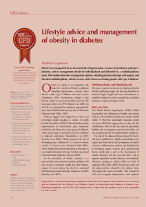 Lifestyle advice and management of obesity in diabetes