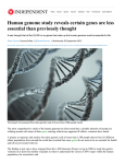 Human genome study reveals certain genes are less essential than