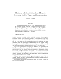 Maximum Likelihood Estimation of Logistic Regression Models