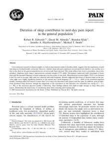 Duration of sleep contributes to next-day pain report in the