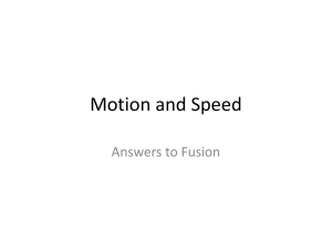 Motion and Speed