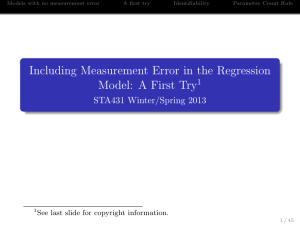 Including Measurement Error in the Regression Model: A First Try