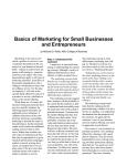 Basics of Marketing for Small Businesses and Entrepreneurs