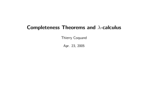 Completeness theorems and lambda