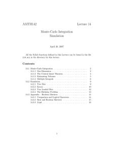 AMTH142 Lecture 14 Monte-Carlo Integration Simulation