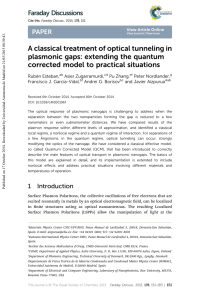 A classical treatment of optical tunneling in plasmonic gaps