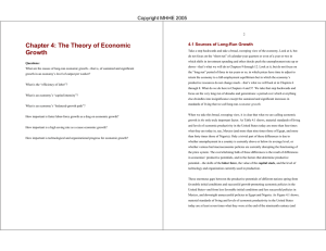 Chapter 4: The Theory of Economic Growth