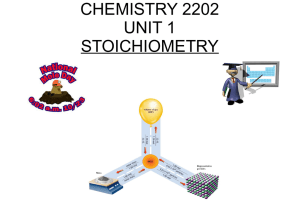 CHEMISTRY 2202 UNIT 1 STOICHIOMETRY