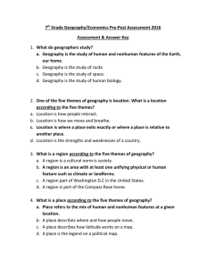 What is a region according to the five themes of geography?