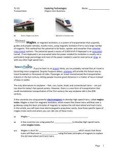 MagLev Intro Questions - Super Substitute Teachers