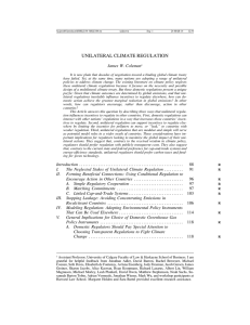 unilateral climate regulation - Harvard Environmental Law Review