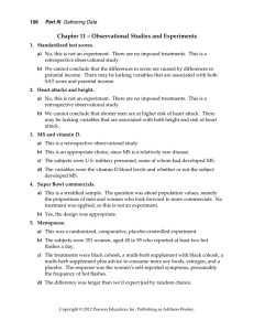 Chapter 11 – Observational Studies and Experiments