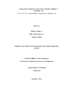 Design and Development of a Three-Storey Dormitory Building in