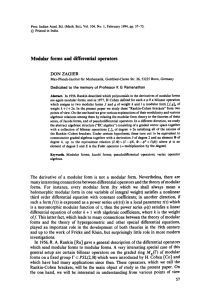 Modular forms and differential operators