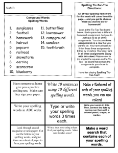 Write 10 sentences using 10 different spelling words.
