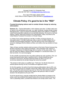 Climate Policy: It`s good to be in the “RED”