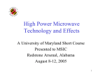 High Power Microwave Technology and Effects