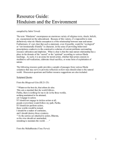 Resource Guide to Hinduism and the Environment