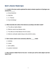 Bohr`s Atomic Model Quiz