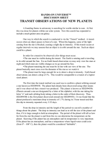 transit observations of new planets