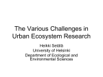 The Various Challenges in Urban Ecosystem Research