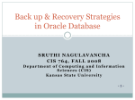 Backup and Recovery Sruthi Nagulavancha CIS 764 Nov